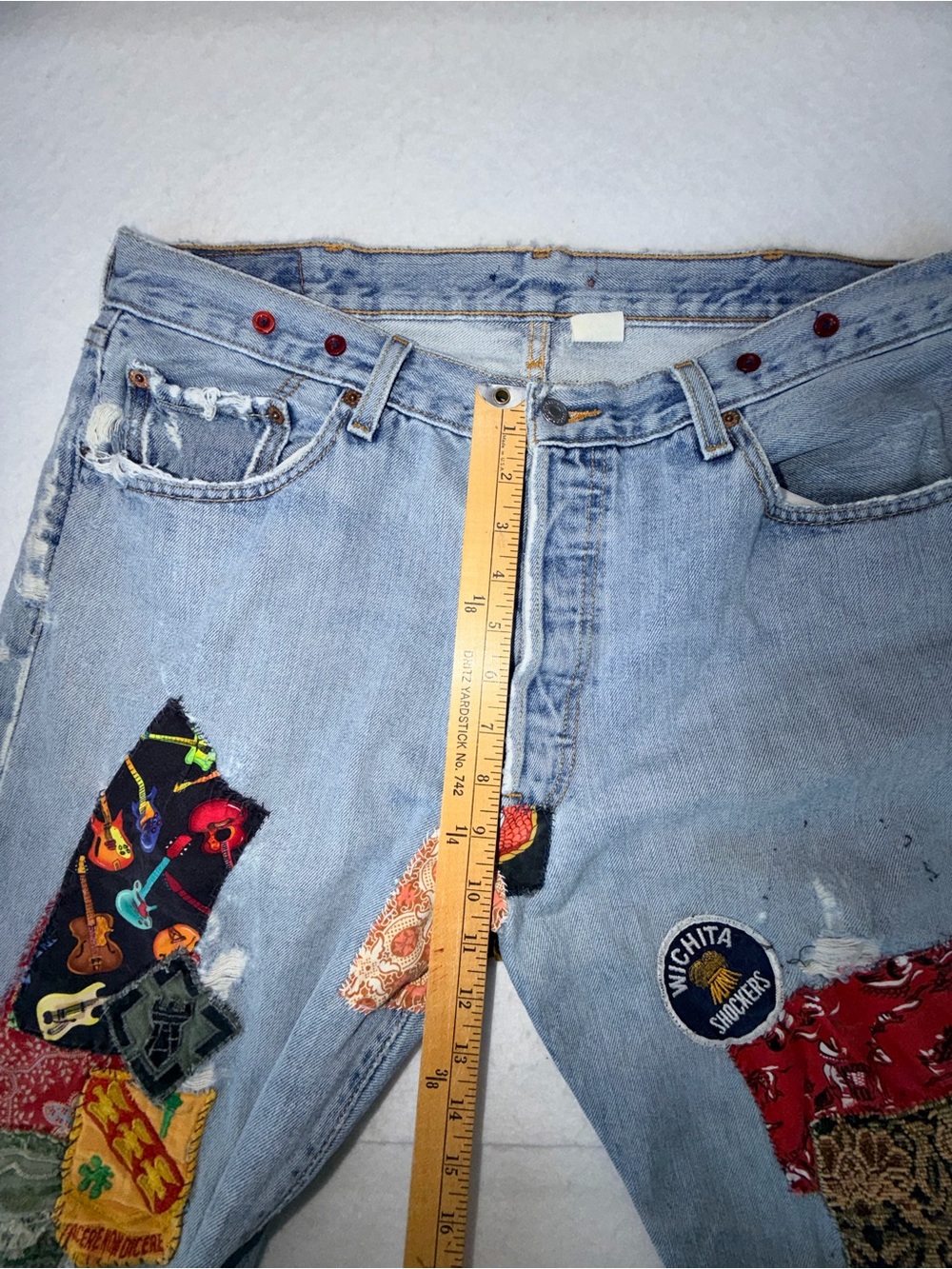 Refashioned VTG 501 War Patches ReFashioned Jeans - Picture 12 of 15